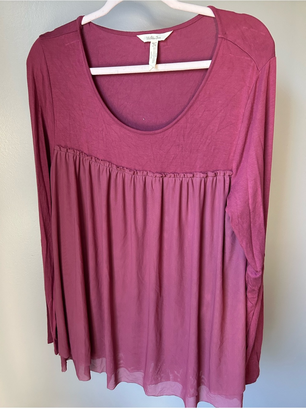 Matilda Jane Dusty Rose Long-Sleeve Babydoll Top